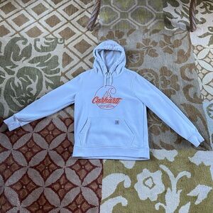Carhartt White Hoodie with Orange Logo